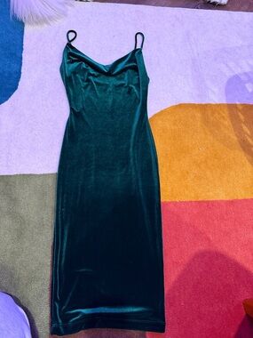 Lulu's Emerald Green Slip Midi Dress